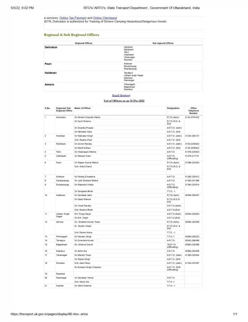 UK 03 Champawat RTO Code Vehicle registration & Contacts details :