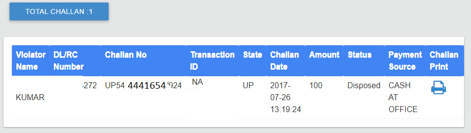 Mizoram MZ Traffic Challan Status, E Challan Online Payment