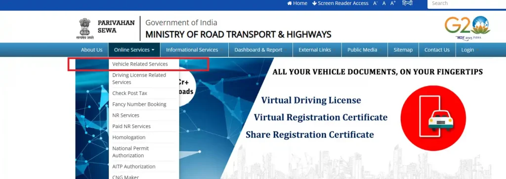 Download Karnataka Duplicate Registration certificate RC