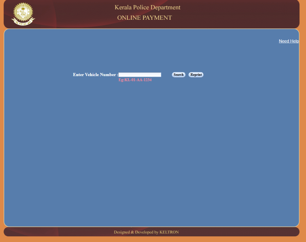 Pay Kerala Challan Online