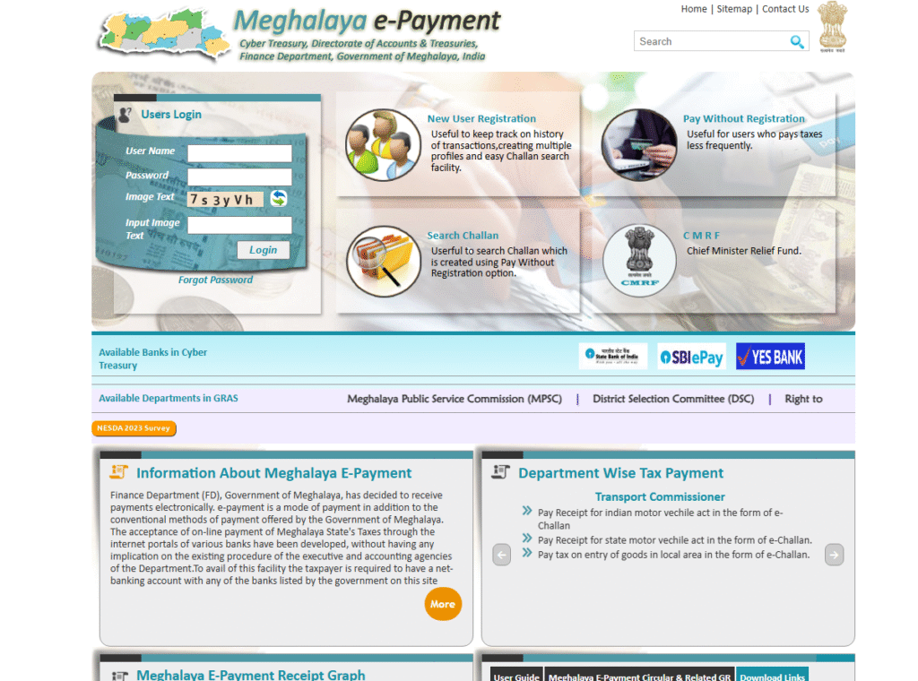Pay Meghalaya Challan Online